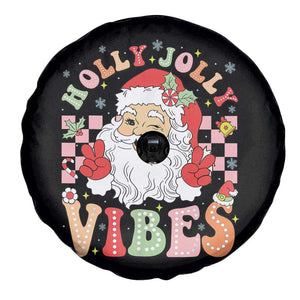 Retro Santa Christmas Spare Tire Cover Groovy Cute Santa Claus Christmas Vibes Xmas TS02 Print Your Wear