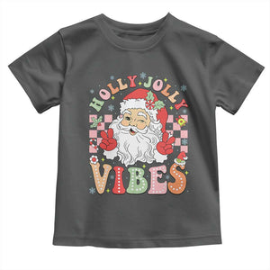 Retro Santa Christmas Toddler T Shirt Groovy Cute Santa Claus Christmas Vibes Xmas TS02 Dark Heather Print Your Wear