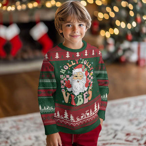 Retro Santa Xmas Ugly Christmas Sweater Groovy Cute Santa Claus Christmas Vibes Xmas TS02 Christmas Print Your Wear