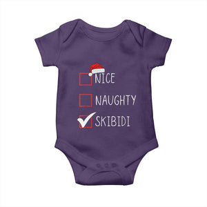 Nice Naughty Skibidi Baby Onesie Funny Christmas Santa List TS02 Purple Print Your Wear