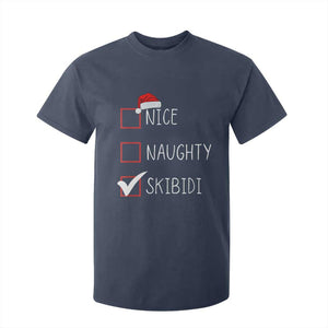 Nice Naughty Skibidi T Shirt For Kid Funny Christmas Santa List TS02 Navy Print Your Wear