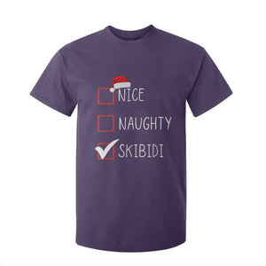 Nice Naughty Skibidi T Shirt For Kid Funny Christmas Santa List TS02 Purple Print Your Wear