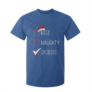 Nice Naughty Skibidi T Shirt For Kid Funny Christmas Santa List TS02 Royal Blue Print Your Wear