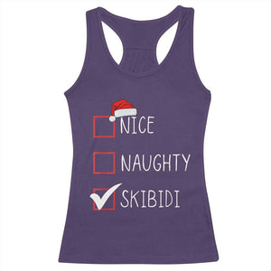 Nice Naughty Skibidi Racerback Tank Top Funny Christmas Santa List TS02 Purple Print Your Wear