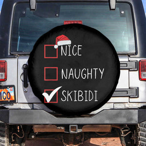 Nice Naughty Skibidi Spare Tire Cover Funny Christmas Santa List TS02 No hole Black Print Your Wear