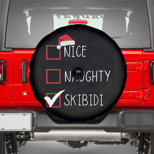 Nice Naughty Skibidi Spare Tire Cover Funny Christmas Santa List TS02 Black Print Your Wear