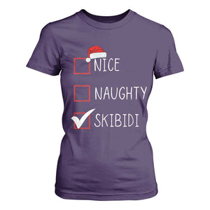 Nice Naughty Skibidi T Shirt For Women Funny Christmas Santa List TS02 Purple Print Your Wear