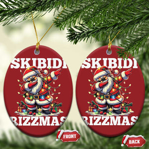 Funny Dabbing Santa Rizz Xmas Christmas Ornament Skibidi Rizzmas Xmas Lights TS02 Oval Red Print Your Wear