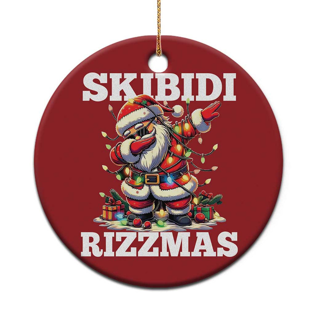 Funny Dabbing Santa Rizz Xmas Christmas Ornament Skibidi Rizzmas Xmas Lights TS02 Print Your Wear