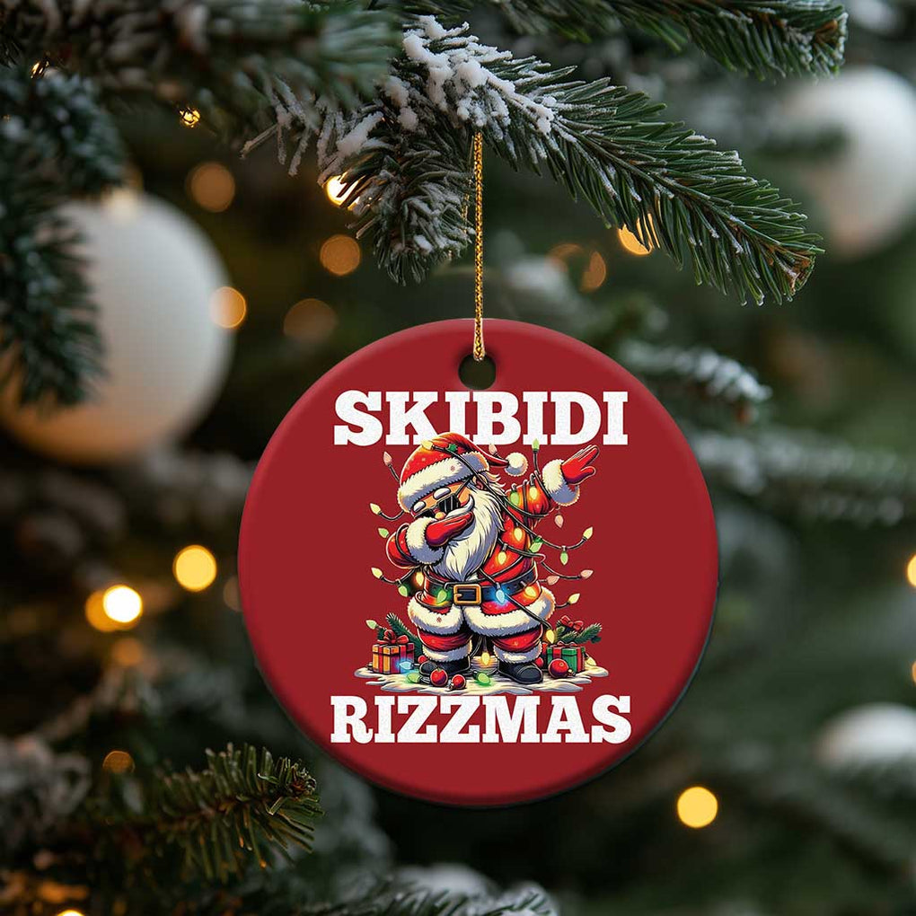 Funny Dabbing Santa Rizz Xmas Christmas Ornament Skibidi Rizzmas Xmas Lights TS02 Print Your Wear