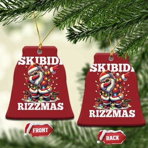 Funny Dabbing Santa Rizz Xmas Christmas Ornament Skibidi Rizzmas Xmas Lights TS02 Bell Flake Red Print Your Wear