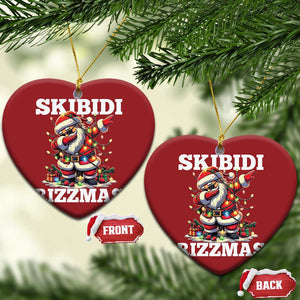 Funny Dabbing Santa Rizz Xmas Christmas Ornament Skibidi Rizzmas Xmas Lights TS02 Heart Red Print Your Wear