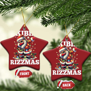 Funny Dabbing Santa Rizz Xmas Christmas Ornament Skibidi Rizzmas Xmas Lights TS02 Star Red Print Your Wear