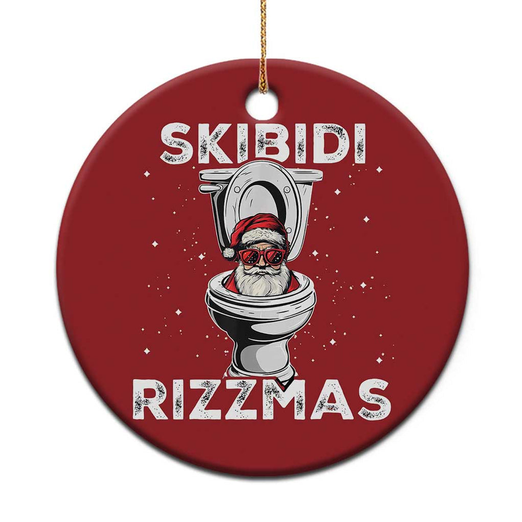 Funny Santa Rizz Xmas Christmas Ornament Skibiti Toilet Rizzmas TS02 Print Your Wear