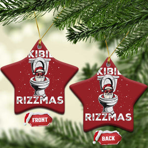 Funny Santa Rizz Xmas Christmas Ornament Skibiti Toilet Rizzmas TS02 Star Red Print Your Wear