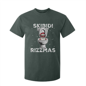 Funny Santa Rizz Christmas T Shirt For Kid Skibiti Toilet Rizzmas TS02 Dark Forest Green Print Your Wear