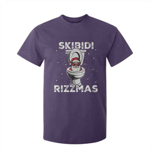 Funny Santa Rizz Christmas T Shirt For Kid Skibiti Toilet Rizzmas TS02 Purple Print Your Wear