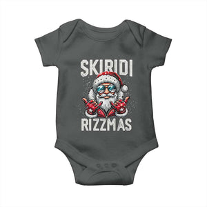 Christmas Bruh Baby Onesie Green Xmas Santa Hat Festive Vibe TS02 Dark Heather Print Your Wear