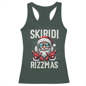 Christmas Bruh Racerback Tank Top Green Xmas Santa Hat Festive Vibe TS02 Dark Forest Green Print Your Wear