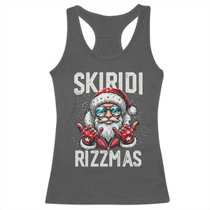 Christmas Bruh Racerback Tank Top Green Xmas Santa Hat Festive Vibe TS02 Dark Heather Print Your Wear