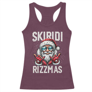 Christmas Bruh Racerback Tank Top Green Xmas Santa Hat Festive Vibe TS02 Maroon Print Your Wear