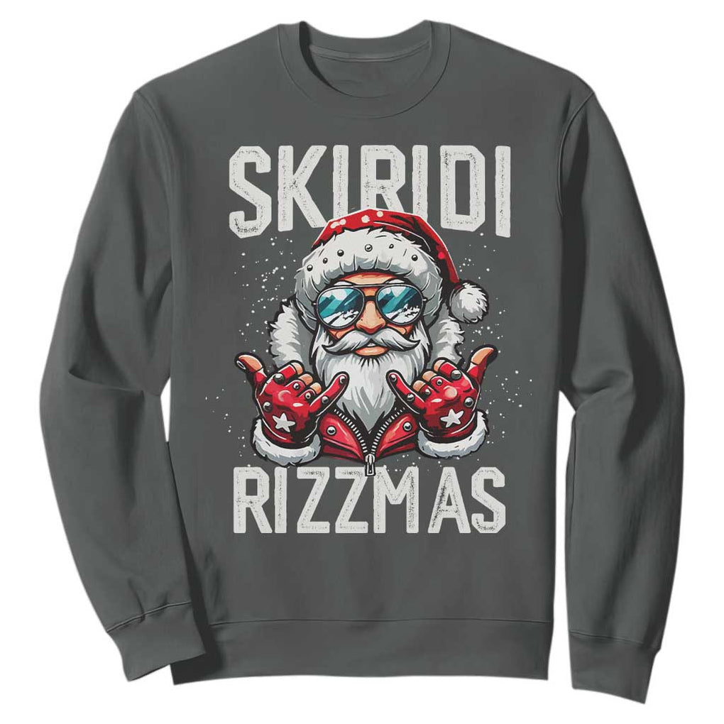 Christmas Bruh Sweatshirt Green Xmas Santa Hat Festive Vibe TS02 Dark Heather Print Your Wear