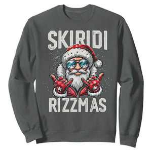 Christmas Bruh Sweatshirt Green Xmas Santa Hat Festive Vibe TS02 Dark Heather Print Your Wear