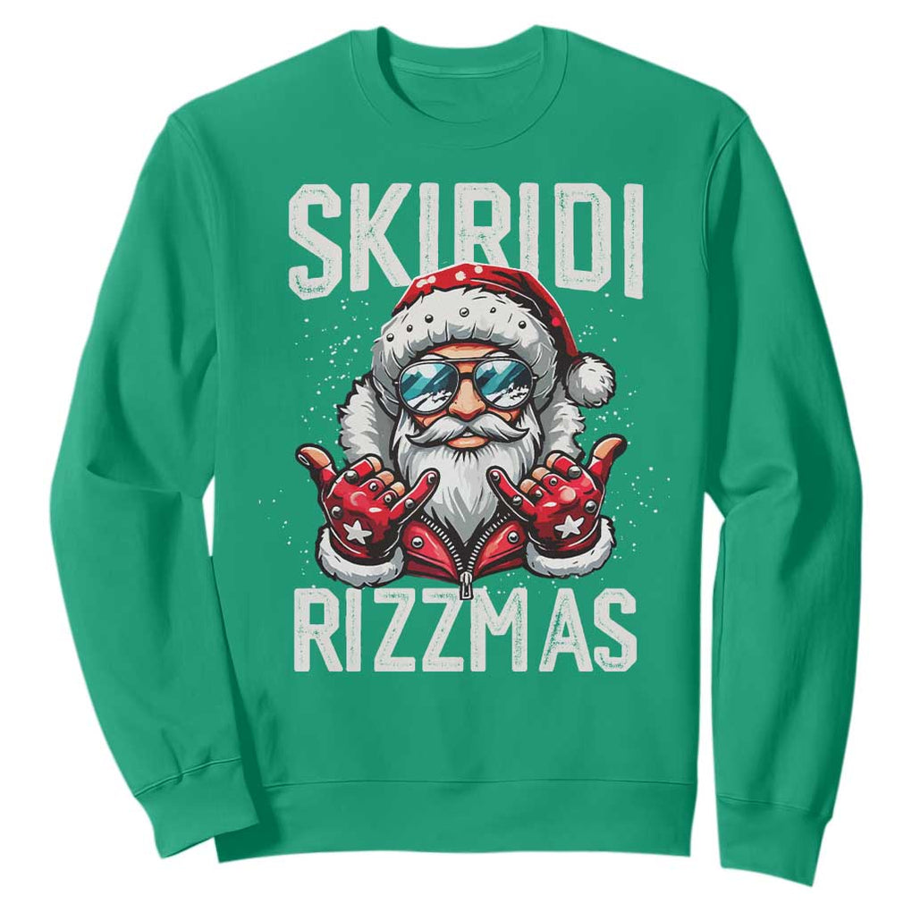 Christmas Bruh Sweatshirt Green Xmas Santa Hat Festive Vibe TS02 Irish Green Print Your Wear