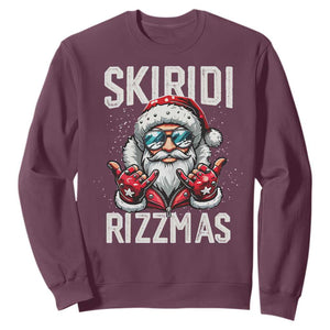 Christmas Bruh Sweatshirt Green Xmas Santa Hat Festive Vibe TS02 Maroon Print Your Wear