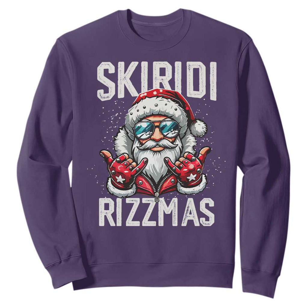 Christmas Bruh Sweatshirt Green Xmas Santa Hat Festive Vibe TS02 Purple Print Your Wear