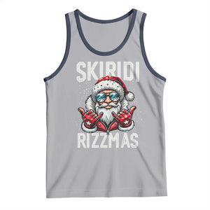 Christmas Bruh Tank Top Green Xmas Santa Hat Festive Vibe TS02 Athletic Heather Navy Print Your Wear