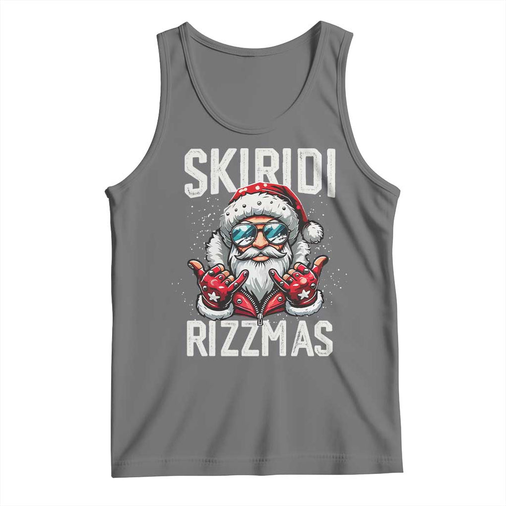 Christmas Bruh Tank Top Green Xmas Santa Hat Festive Vibe TS02 Black Heather Print Your Wear