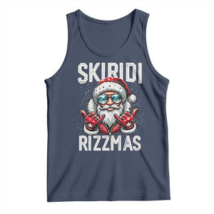 Christmas Bruh Tank Top Green Xmas Santa Hat Festive Vibe TS02 Navy Print Your Wear