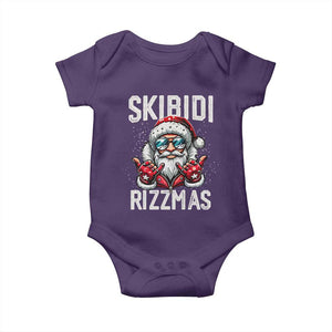 Funny Santa Rizz Christmas Baby Onesie Skibidi Rizzmas Gen Alpha Slang Cool Santa TS02 Purple Print Your Wear