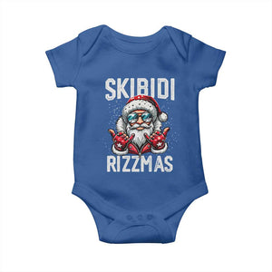 Funny Santa Rizz Christmas Baby Onesie Skibidi Rizzmas Gen Alpha Slang Cool Santa TS02 Royal Blue Print Your Wear