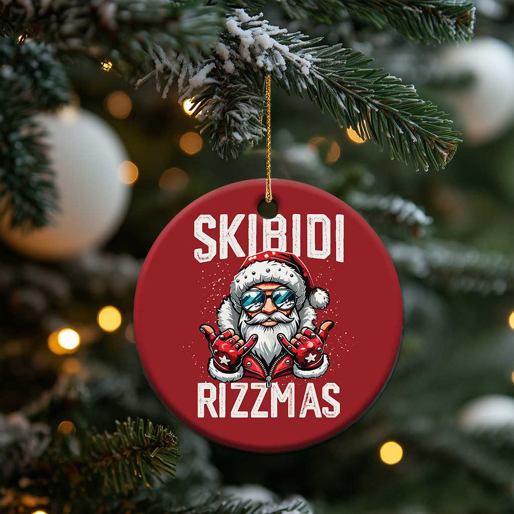 Funny Santa Rizz Xmas Christmas Ornament Skibidi Rizzmas Gen Alpha Slang Cool Santa TS02 Print Your Wear