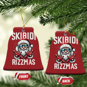 Funny Santa Rizz Xmas Christmas Ornament Skibidi Rizzmas Gen Alpha Slang Cool Santa TS02 Bell Flake Red Print Your Wear