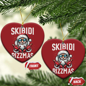 Funny Santa Rizz Xmas Christmas Ornament Skibidi Rizzmas Gen Alpha Slang Cool Santa TS02 Heart Red Print Your Wear