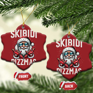 Funny Santa Rizz Xmas Christmas Ornament Skibidi Rizzmas Gen Alpha Slang Cool Santa TS02 Snow Flake Red Print Your Wear