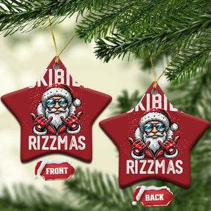 Funny Santa Rizz Xmas Christmas Ornament Skibidi Rizzmas Gen Alpha Slang Cool Santa TS02 Star Red Print Your Wear