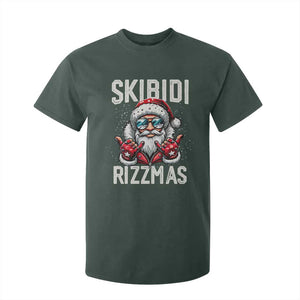 Funny Santa Rizz Christmas T Shirt For Kid Skibidi Rizzmas Gen Alpha Slang Cool Santa TS02 Dark Forest Green Print Your Wear