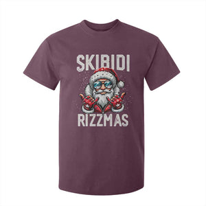 Funny Santa Rizz Christmas T Shirt For Kid Skibidi Rizzmas Gen Alpha Slang Cool Santa TS02 Maroon Print Your Wear