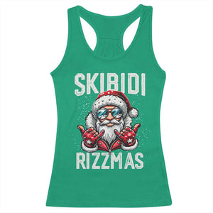 Funny Santa Rizz Christmas Racerback Tank Top Skibidi Rizzmas Gen Alpha Slang Cool Santa TS02 Irish Green Print Your Wear