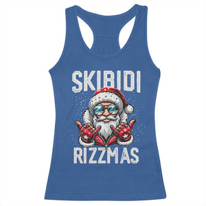 Funny Santa Rizz Christmas Racerback Tank Top Skibidi Rizzmas Gen Alpha Slang Cool Santa TS02 Royal Blue Print Your Wear