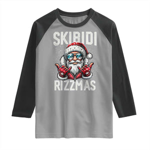 Funny Santa Rizz Christmas Raglan Shirt Skibidi Rizzmas Gen Alpha Slang Cool Santa TS02 Sport Gray Black Print Your Wear