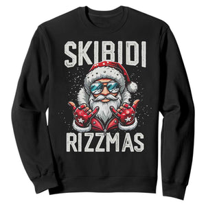 Funny Santa Rizz Christmas Sweatshirt Skibidi Rizzmas Gen Alpha Slang Cool Santa TS02 Black Print Your Wear