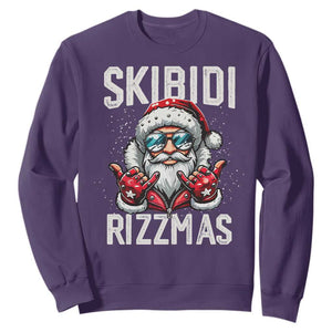 Funny Santa Rizz Christmas Sweatshirt Skibidi Rizzmas Gen Alpha Slang Cool Santa TS02 Purple Print Your Wear