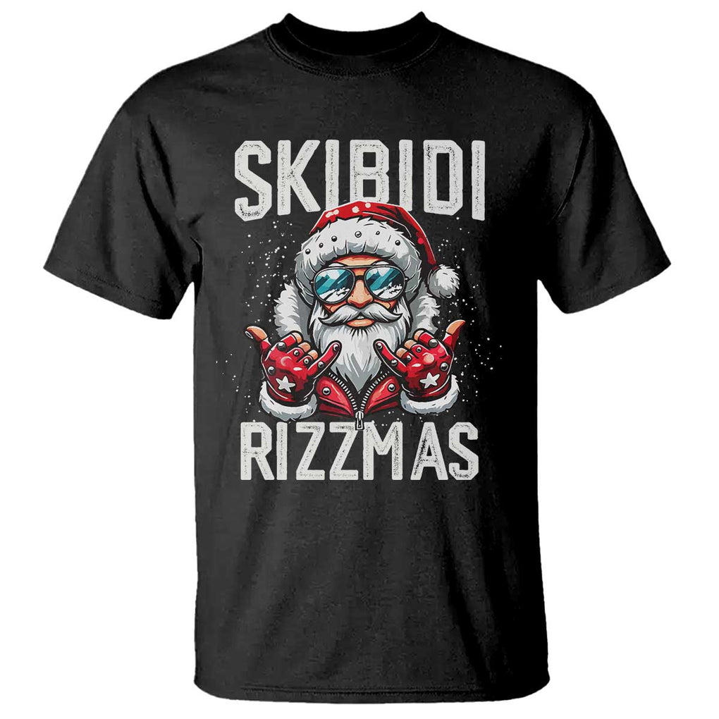 Funny Santa Rizz Christmas T Shirt Skibidi Rizzmas Gen Alpha Slang Cool Santa TS02 Black Print Your Wear