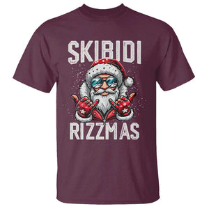 Funny Santa Rizz Christmas T Shirt Skibidi Rizzmas Gen Alpha Slang Cool Santa TS02 Maroon Print Your Wear