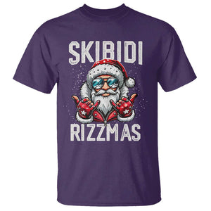 Funny Santa Rizz Christmas T Shirt Skibidi Rizzmas Gen Alpha Slang Cool Santa TS02 Purple Print Your Wear